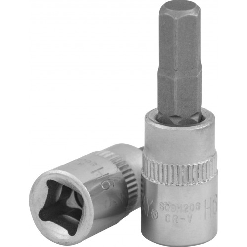 S09H206 JONNESWAY Торцевая головка 1/4"DR с шестигранной вставкой Hex 6 мм, L-37 мм