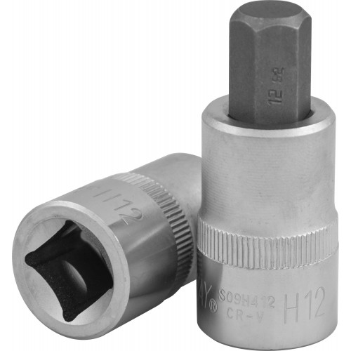 S09H412 JONNESWAY Торцевая головка 1/2"DR с шестигранной вставкой Hex 12 мм, L-55 мм