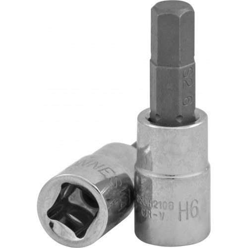 S09H406 JONNESWAY Торцевая головка 1/2"DR с шестигранной вставкой Hex 6 мм, L-55 мм